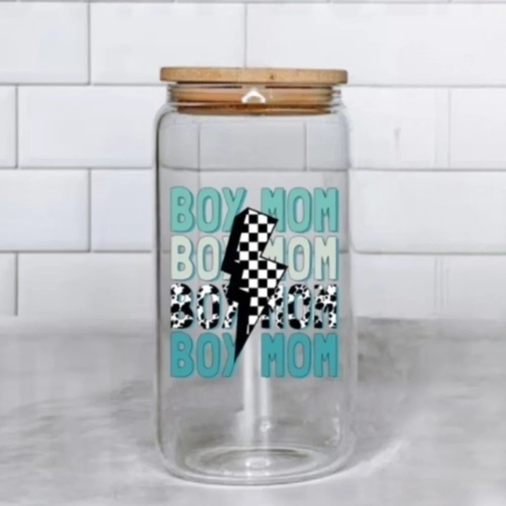 Boy Mom Glass Cup